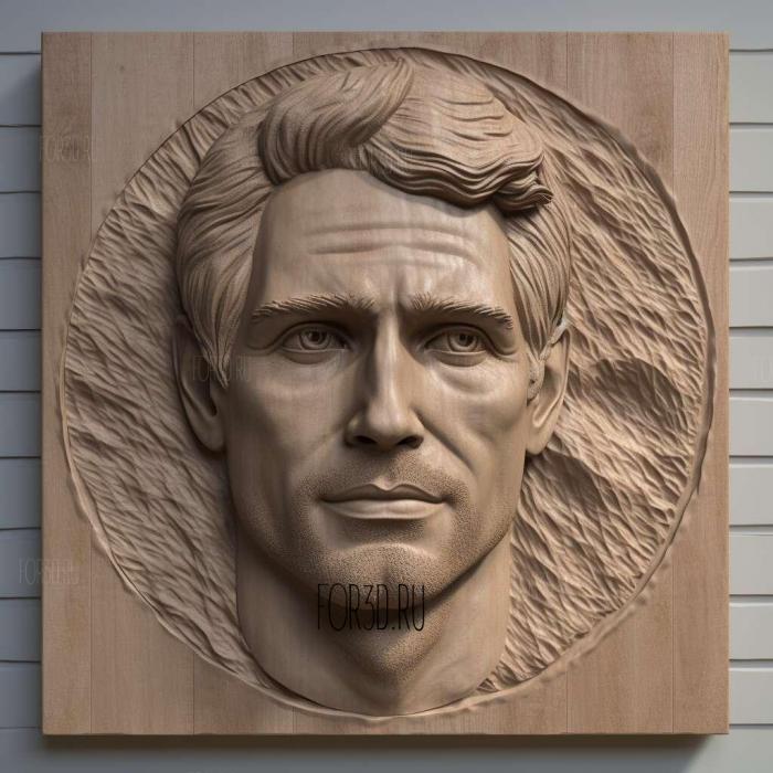 Henry Cavill head 3 stl model for CNC