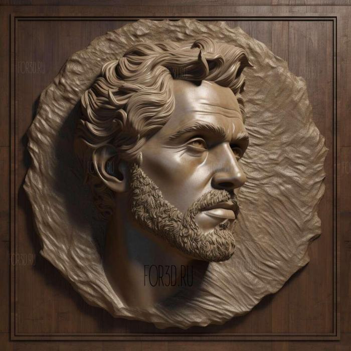 Henry Cavill head 4 stl model for CNC