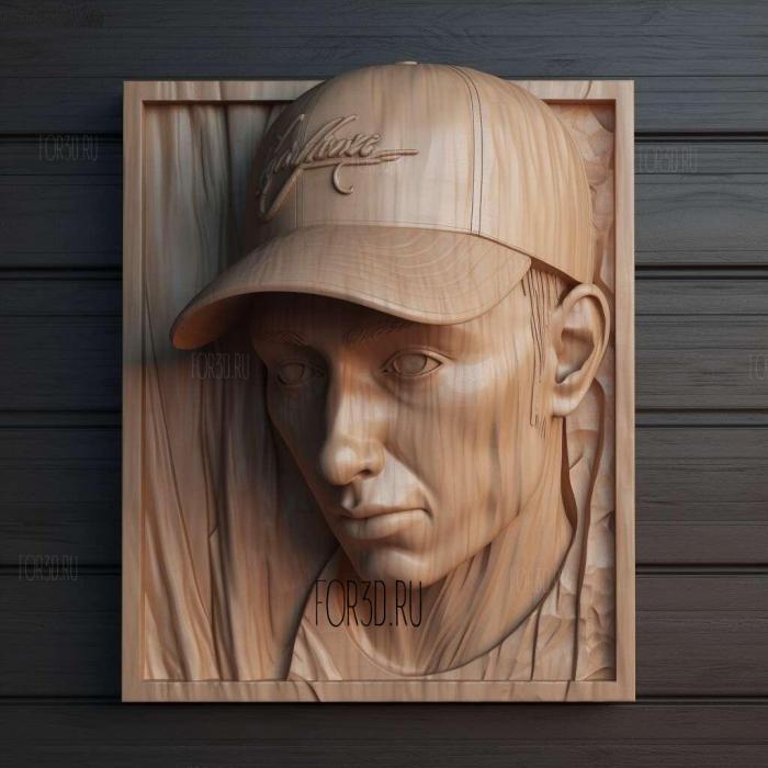 Eminem ure in baseball cap 2 stl model for CNC