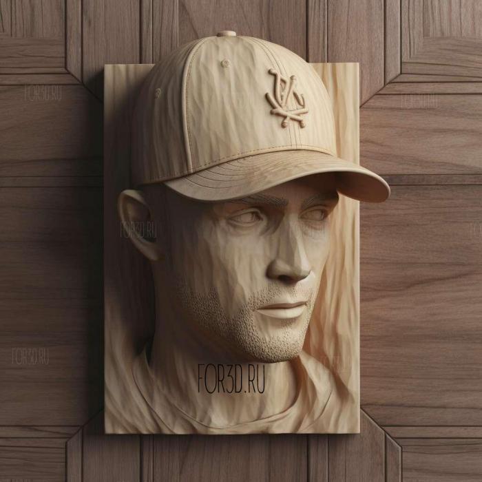 Eminem ure in baseball cap 4 stl model for CNC