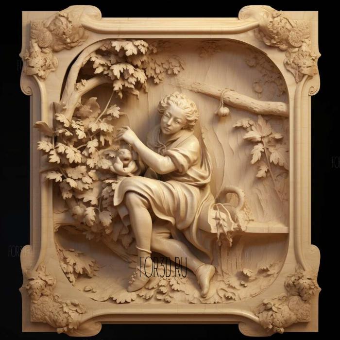 st Jean Honor Fragonard 2 stl model for CNC