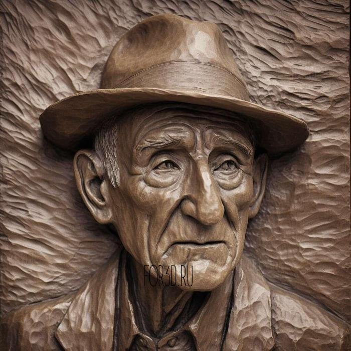 William S Burroughs 3 stl model for CNC