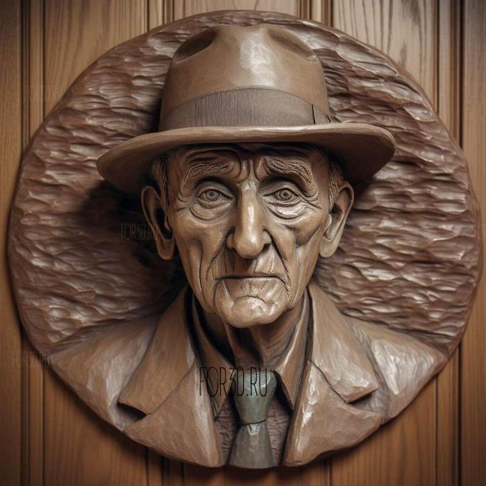 William S Burroughs 4 stl model for CNC