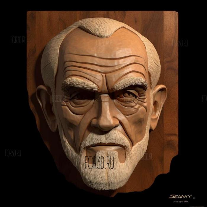 Sean Connery head 1 stl model for CNC