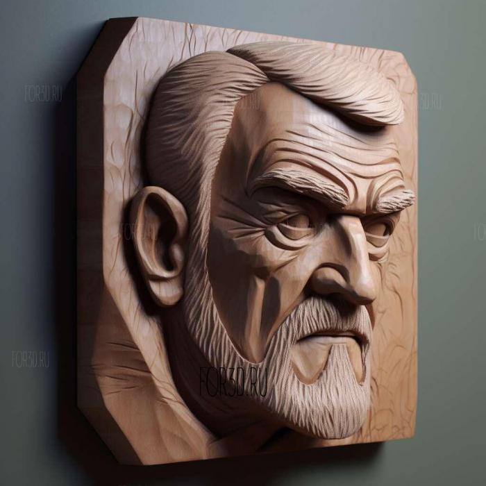 Sean Connery head 2 stl model for CNC