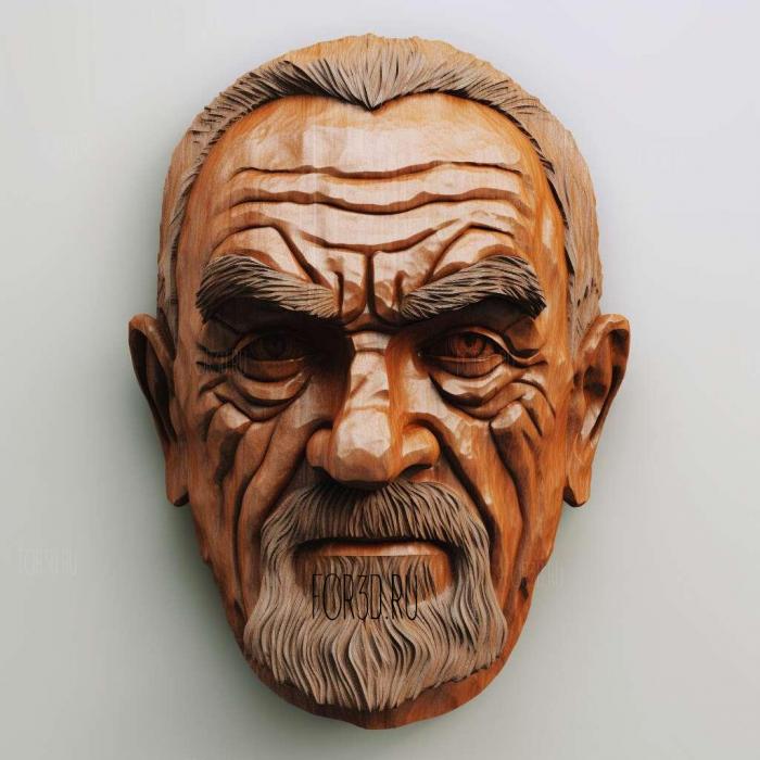 Sean Connery head 3 stl model for CNC