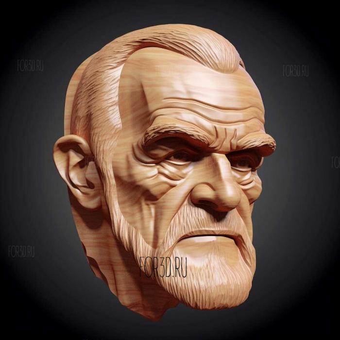 Sean Connery head 4 stl model for CNC