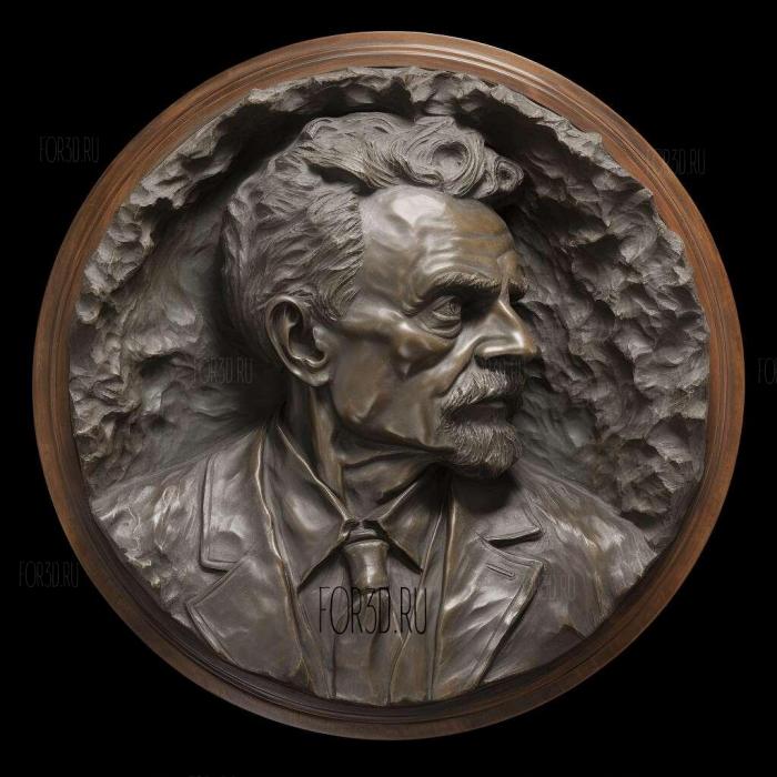 August Strindberg 3 stl model for CNC