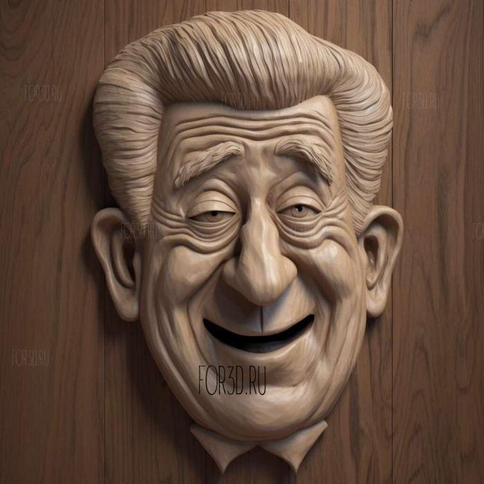 Bill Clinton caricature Animated 2 stl model for CNC