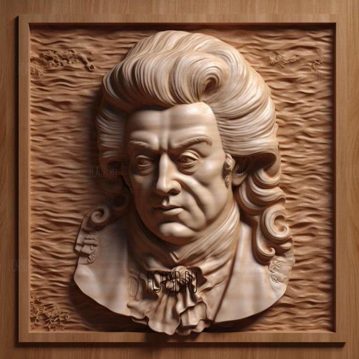 Wolfgang Amadeus Mozart 1 stl model for CNC