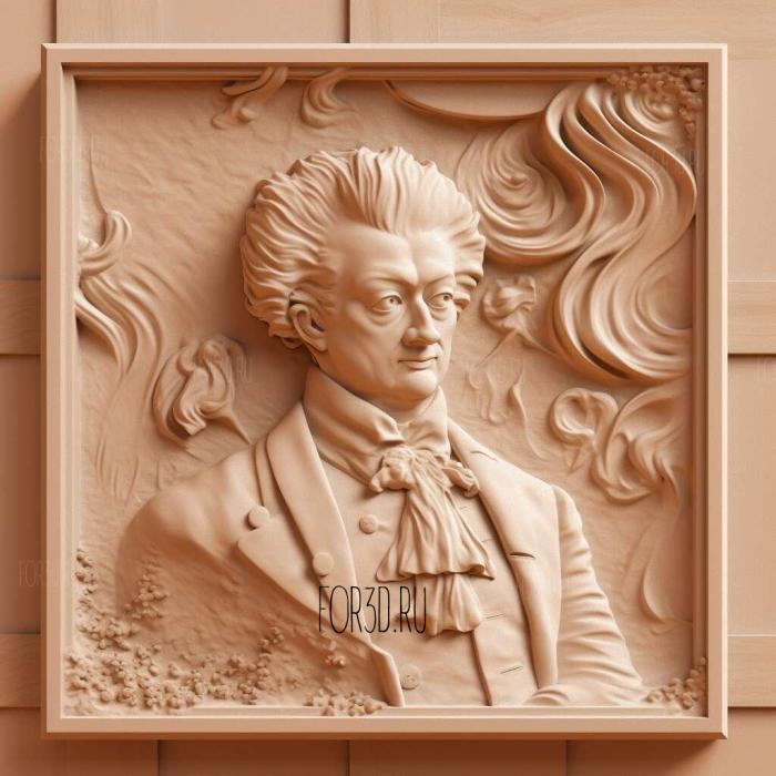 Wolfgang Amadeus Mozart 2 stl model for CNC