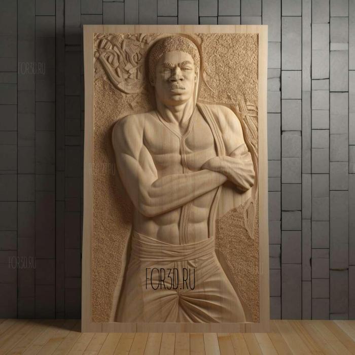 Muhammad Ali posing sterdown 4 stl model for CNC