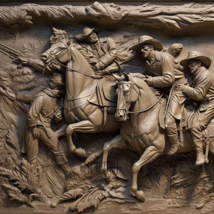 frederic remington 1 3d stl модель для ЧПУ