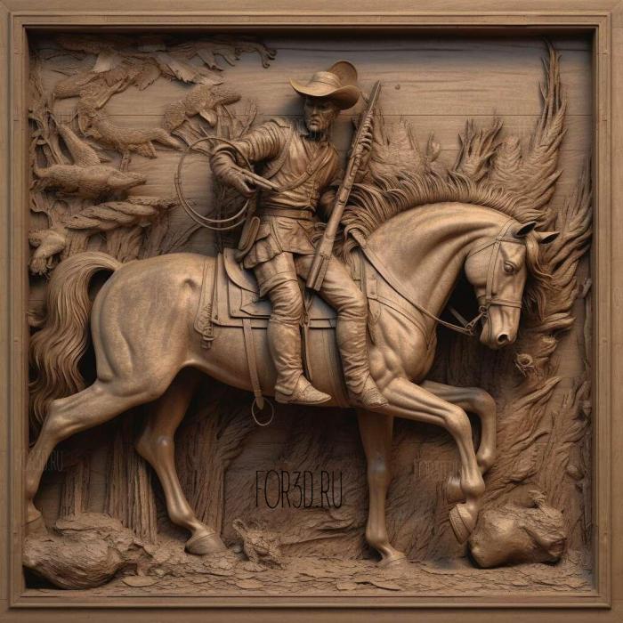 frederic remington 4 3d stl модель для ЧПУ