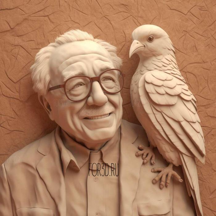 Bernie with bird animation 1 stl model for CNC