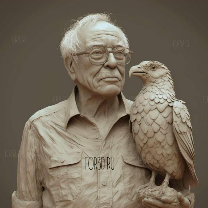 Bernie with bird animation 2 stl model for CNC