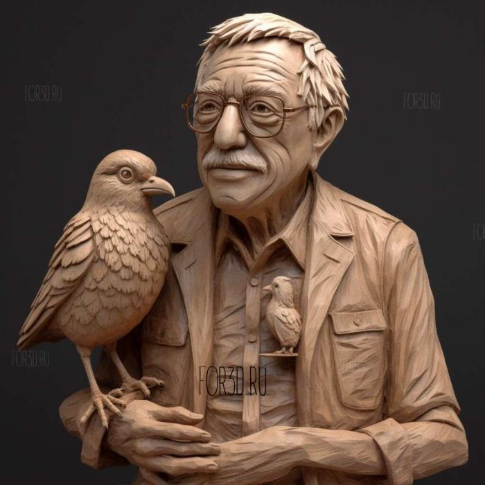 Bernie with bird animation 4 stl model for CNC