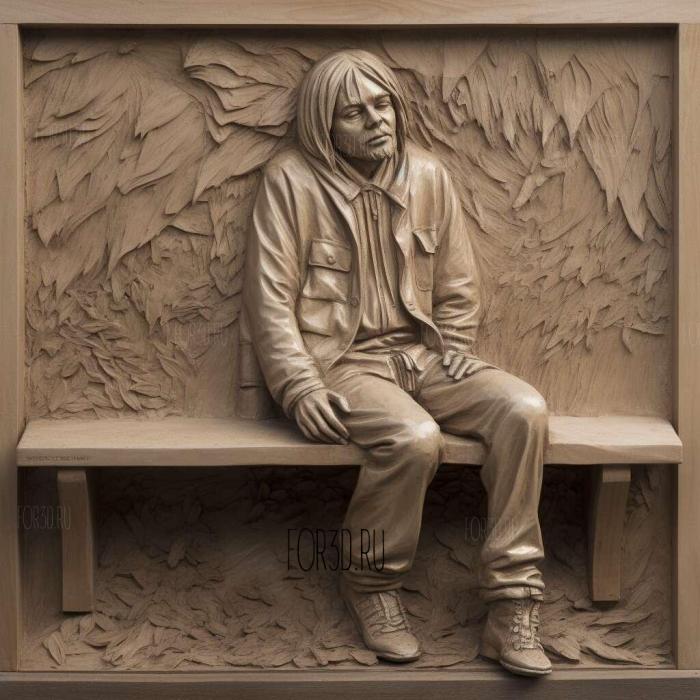 kurt cobain on the bench 2 stl model for CNC