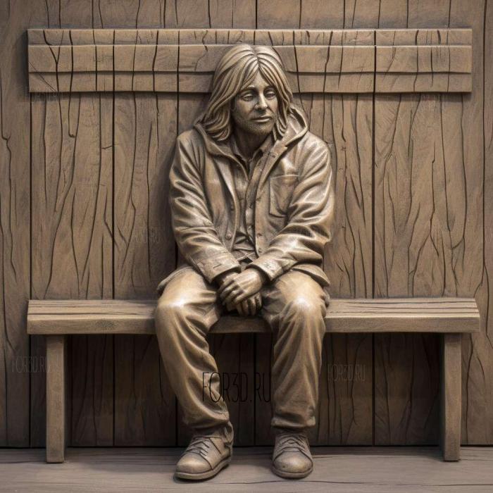 kurt cobain on the bench 4 stl model for CNC