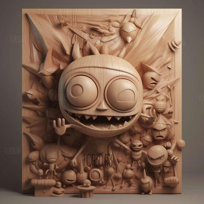 Invader ZIM series 3 stl model for CNC