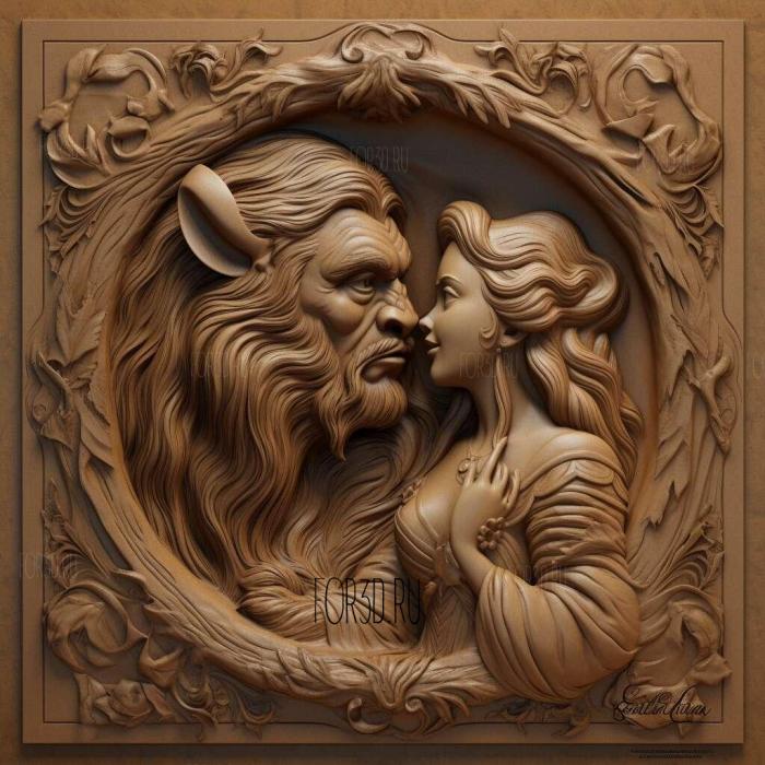 Bella Beauty and the Beast 1 stl model for CNC