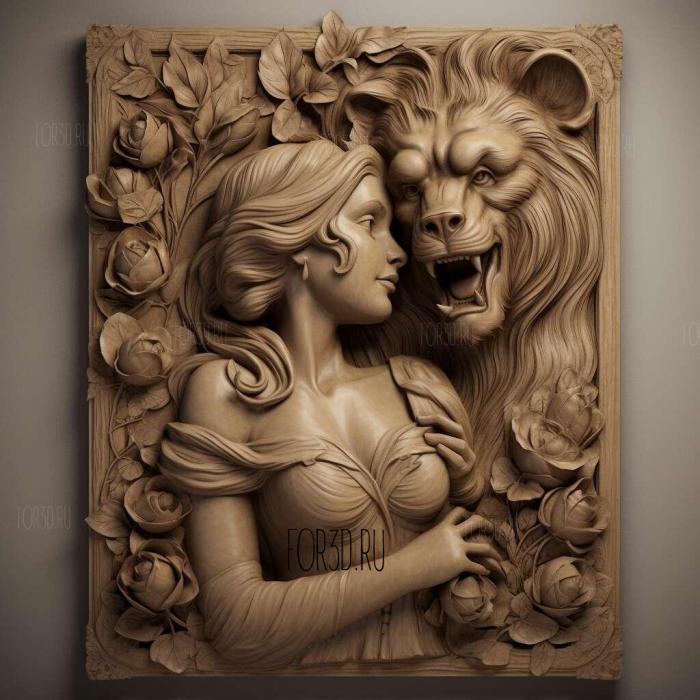 Bella Beauty and the Beast 2 stl model for CNC
