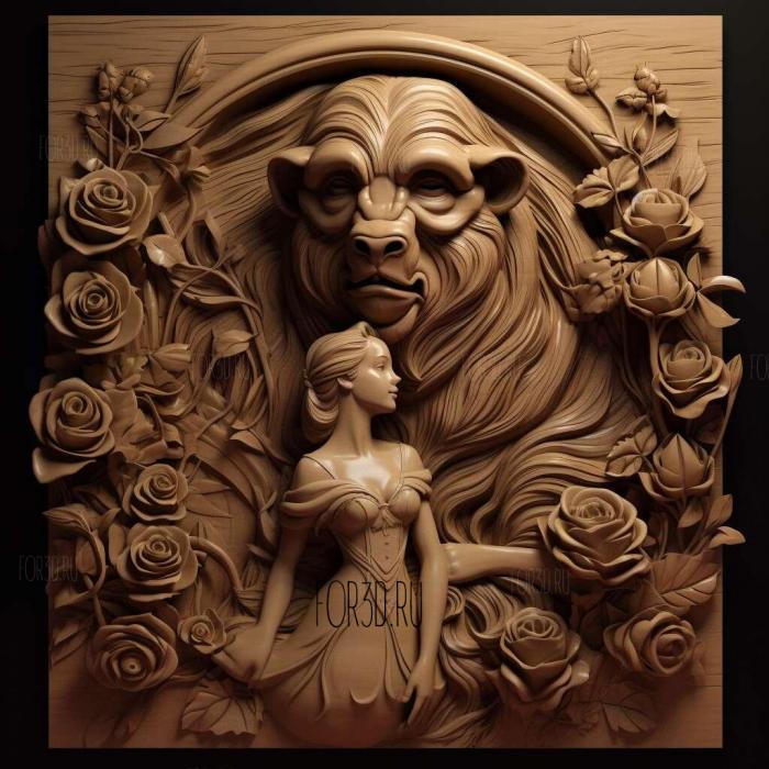 Bella Beauty and the Beast 4 stl model for CNC