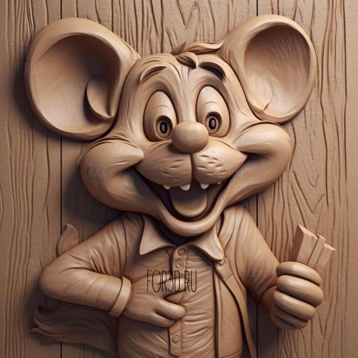 st Jerry Mouse from Tom and Jerry 4 stl model for CNC