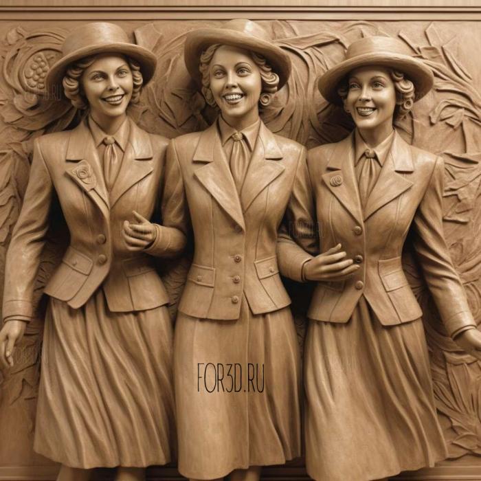 stl The Andrews Sisters 2 stl model for CNC