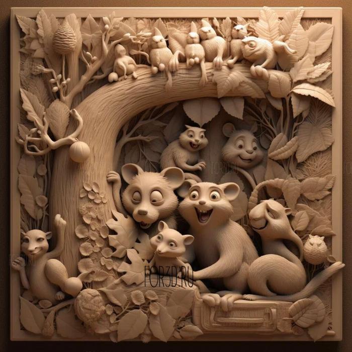 Over the Hedge movie 3 stl model for CNC