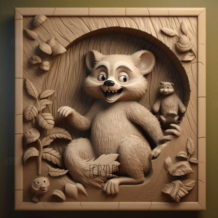 Over the Hedge movie 4 stl model for CNC