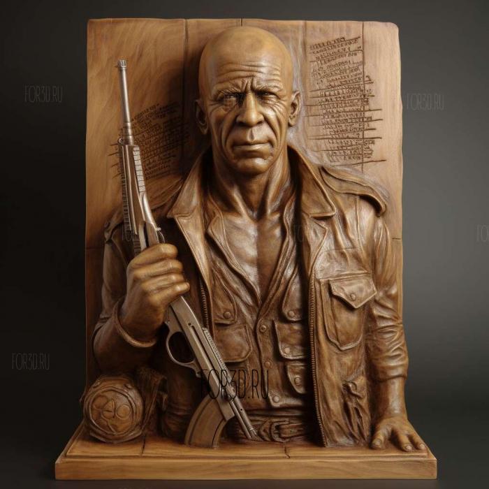 JOHN MCCLANE DIE HARD Bruce Willis 4 stl model for CNC