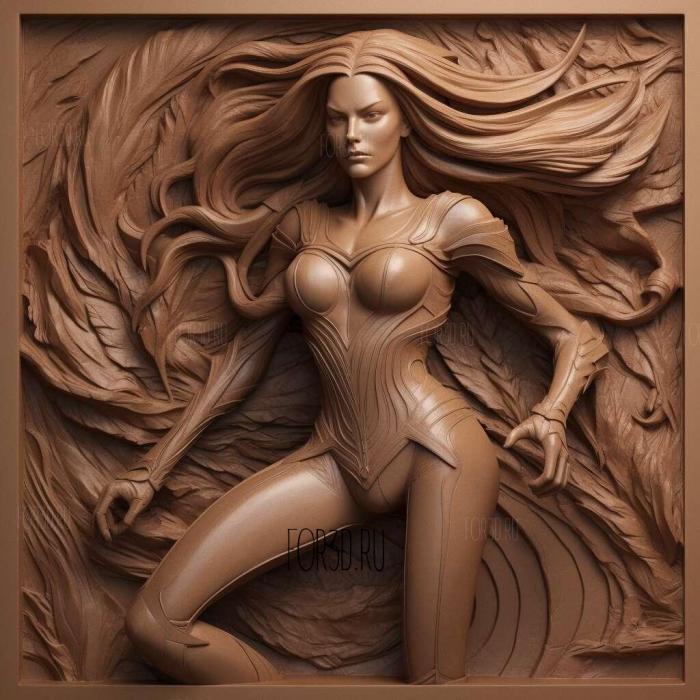 Jean Grey Marvel Universe 3 stl model for CNC