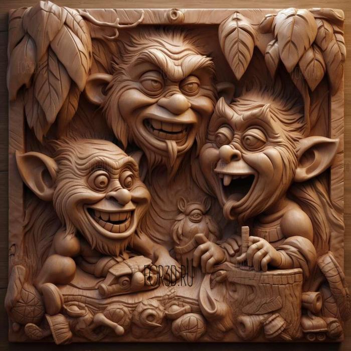 stl Trolls cartoon 1 stl model for CNC