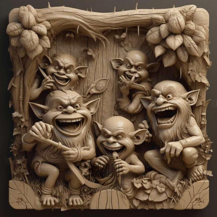 stl Trolls cartoon 2 stl model for CNC