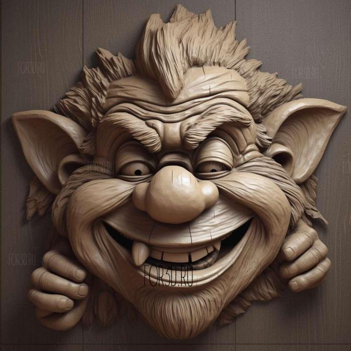 stl Trolls cartoon 3 stl model for CNC