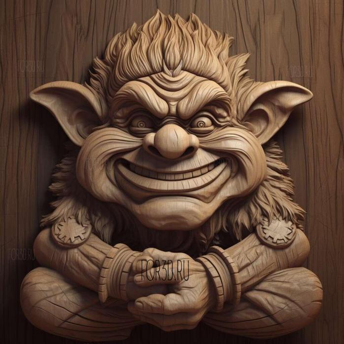 stl Trolls cartoon 4 stl model for CNC