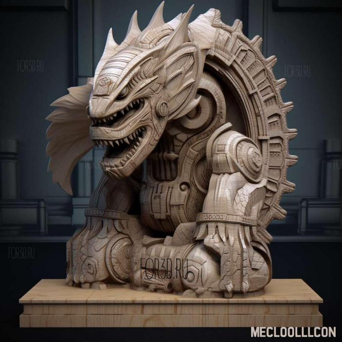 mechagodzilla 3d model 1 stl model for CNC