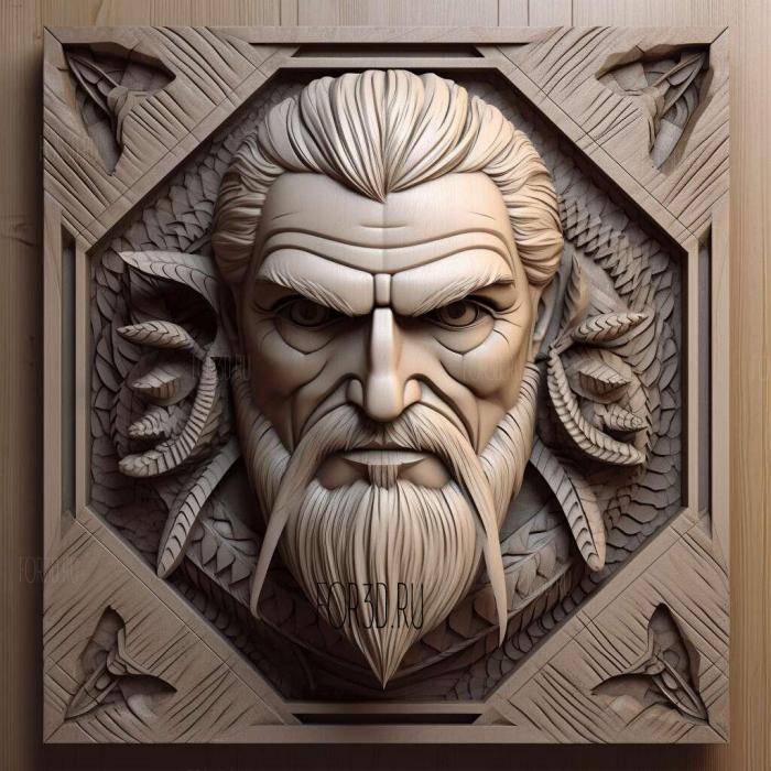 Geralt of Rivia from The Witcher 3 stl model for CNC