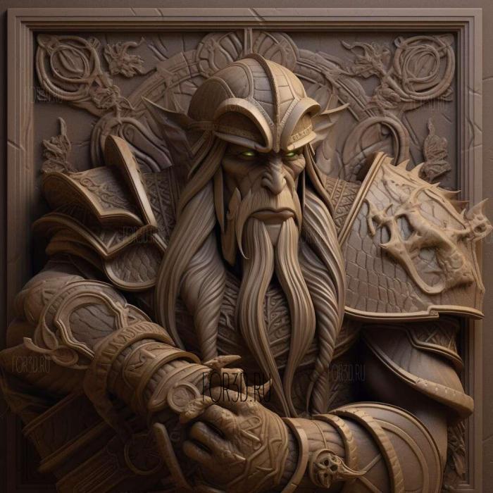 Arthas Warcraft III 2 stl model for CNC