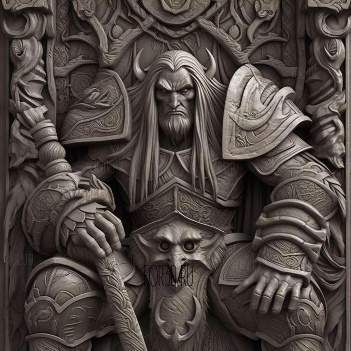 Arthas Warcraft III 4 stl model for CNC
