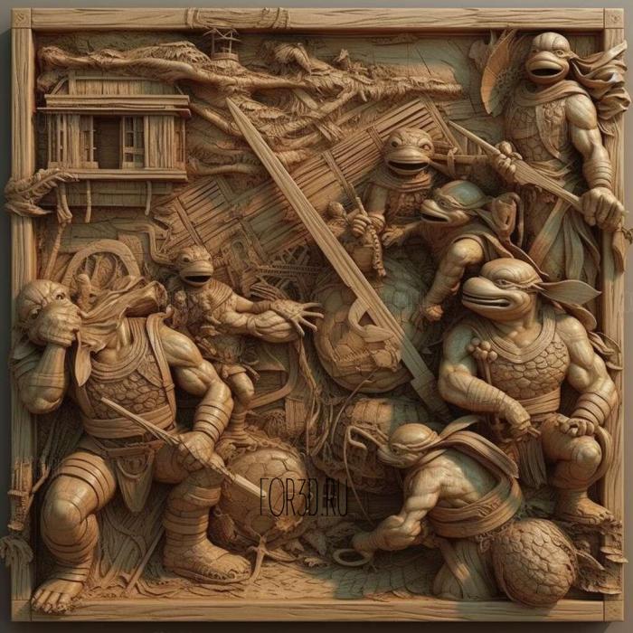 stl Teenage Mutant Ninja Turtles 2 4 stl model for CNC