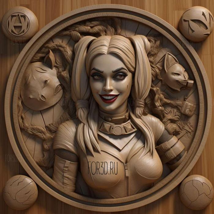 harley quinn 3d model 3 stl model for CNC