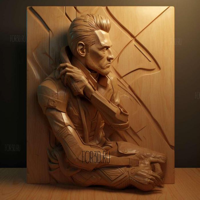 Adam Jensen Deus Ex Human Revolution 1 stl model for CNC