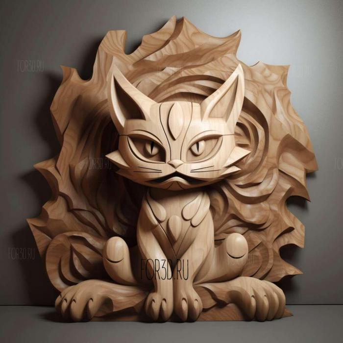 st Go WeYoung Meowth Nyarths A I U E Ofrom Pokemon 2 stl model for CNC
