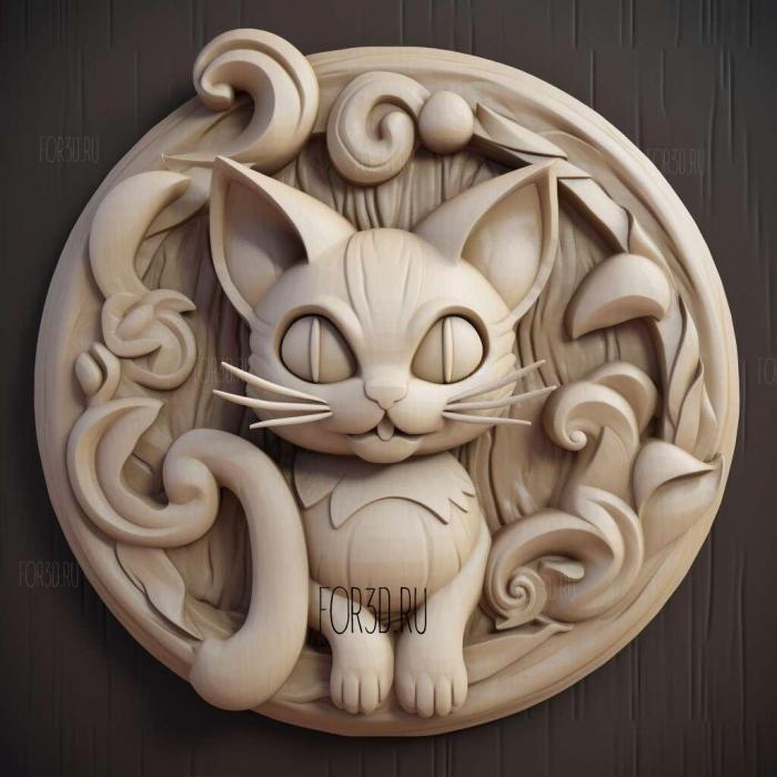 st Go WeYoung Meowth Nyarths A I U E Ofrom Pokemon 4 stl model for CNC
