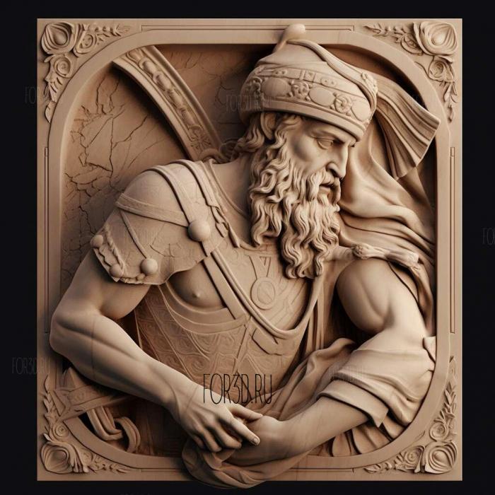 Iliad Homer VIII century BC 4 stl model for CNC