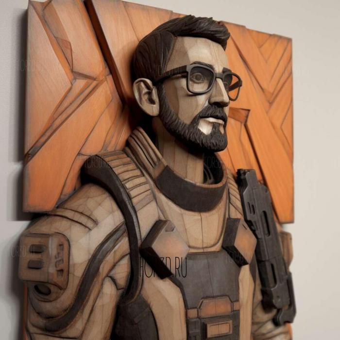 Gordon Freeman from Half Life 1 stl model for CNC