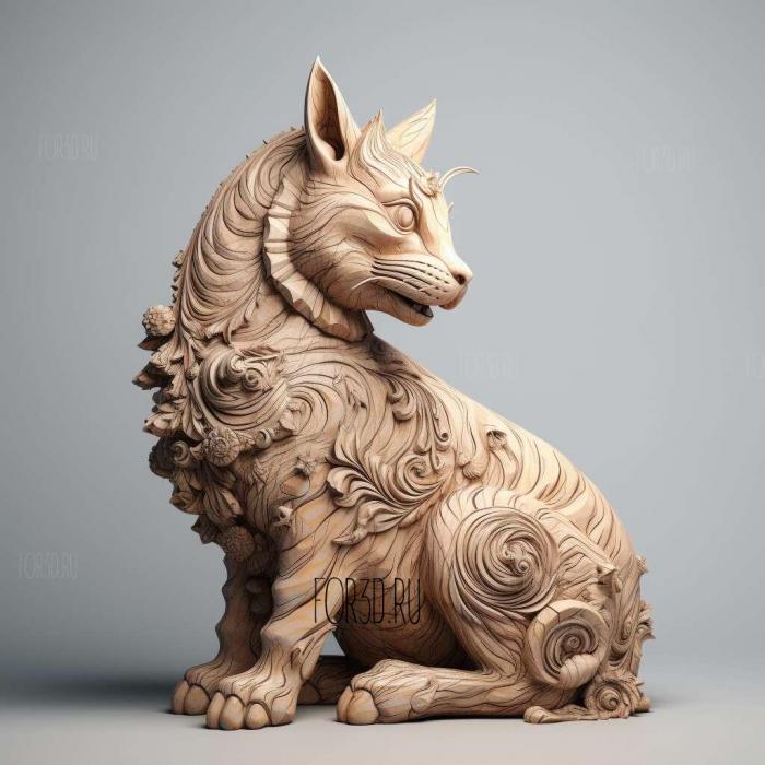 Unicorn cat from Unicitti 3 stl model for CNC