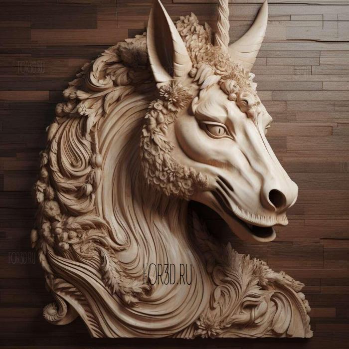 Unicorn cat from Unicitti 4 stl model for CNC